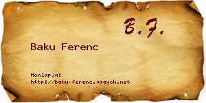 Baku Ferenc névjegykártya