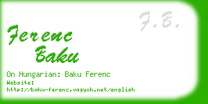 ferenc baku business card